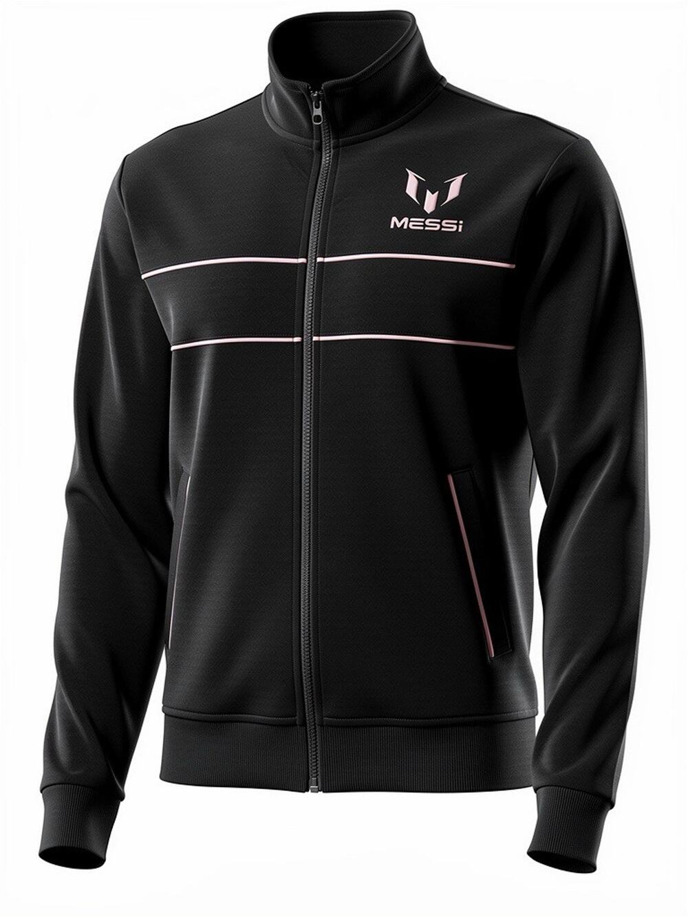 Messi by Robert Graham Men’s Track Jacket Black Full Zip Athletic XL NWT
